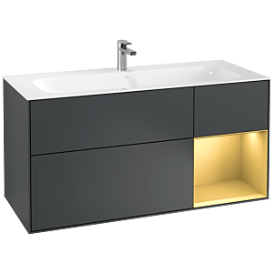 Villeroy et Boch Finion Villeroy et Boch F070HFHG 119,6x59,1cm, étagère droite or mat, Midnight Blue Matt Lacquer