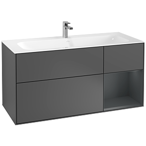 Villeroy und Boch Finion Waschtischunterschrank F070HGGK 119,6x59,1cm, Regal rechts Midnight Blue Matt Lacquer, Anthracite matt