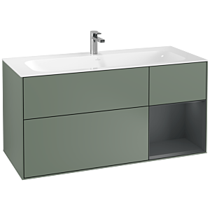 Villeroy und Boch Finion Waschtischunterschrank F070HGGM 119,6x59,1cm, Regal rechts Midnight Blue Matt Lacquer, Olive Matt Lacquer