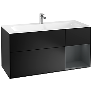Villeroy et Boch Finion Villeroy et Boch F070HGPD 119,6x59,1cm, étagère à droite Midnight Blue Matt Lacquer , laqué noir mat