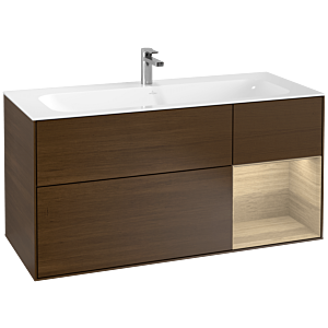 Villeroy und Boch Finion Waschtischunterschrank F070PCGN 119,6x59,1cm, Regal rechts Oak Veneer, Walnut veneer
