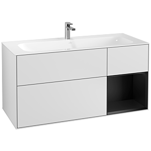 Villeroy und Boch Finion Waschtischunterschrank F070PDMT 119,6x59,1cm, Regal rechts Black matt lacquer, White matt lacquer