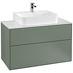 Villeroy et Boch Finion Villeroy et Boch F10100GM 100x60.3x50.1cm, plaque de finition blanc mat, Olive Matt Lacquer
