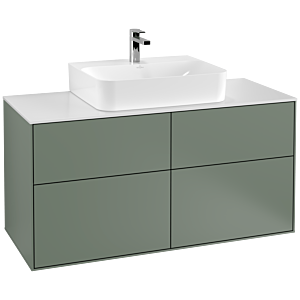 Villeroy et Boch Finion Villeroy et Boch F13100GM 120x60,3cm, plaque de finition blanc mat, Olive Matt Lacquer