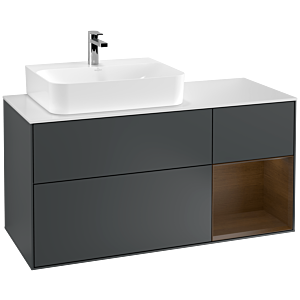 Villeroy and Boch Finion Villeroy and Boch Finion F151GNHG 120cm, white matt top, shelf right Blue Matt Lacquer veneer, Midnight Blue Matt Lacquer