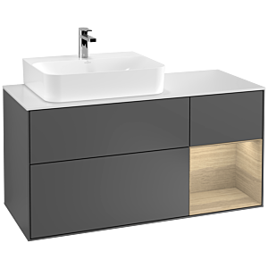 Villeroy and Boch Finion Villeroy and Boch Finion F151PCGK 120cm, cover plate white matt, shelf on the right Oak Veneer , anthracite matt