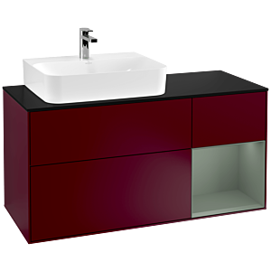 Villeroy and Boch Finion Villeroy and Boch Finion F152GMHB 120cm, cover plate black matt, shelf on the right Olive Matt Lacquer , Peony Matt