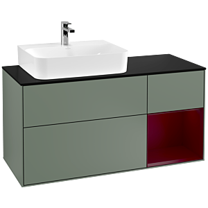 Villeroy and Boch Finion Villeroy and Boch Finion F152HBGM 120cm, cover plate black matt, shelf on the right Peony , Olive Matt Lacquer