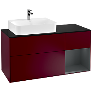 Villeroy and Boch Finion Villeroy and Boch Finion F152HGHB 120cm, cover plate black matt, shelf on the right Midnight Blue Matt Lacquer , Peony Matt