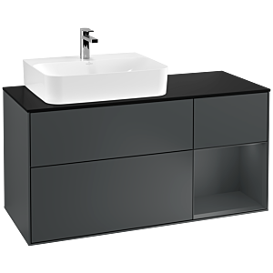 Villeroy and Boch Finion Villeroy and Boch Finion F152HGHG 120cm, cover plate black matt, shelf on the right Midnight Blue Matt Lacquer , Midnight Blue Matt Lacquer