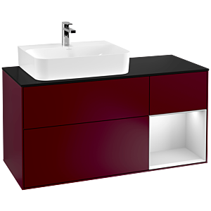 Villeroy and Boch Finion Villeroy and Boch Finion F152MTHB 120cm, cover plate black matt, shelf on the right white matt lacquer, Peony Matt
