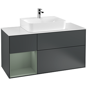 Villeroy and Boch Finion Villeroy and Boch Finion F161GMHG 120cm, cover plate matt white, shelf left Olive Matt Lacquer , Midnight Blue Matt Lacquer