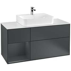 Villeroy and Boch Finion Villeroy and Boch Finion F161HGHG 120cm, cover plate matt white, shelf left Midnight Blue Matt Lacquer , Midnight Blue Matt Lacquer
