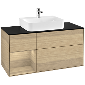 Villeroy et Boch Finion Villeroy et Boch F162PCPC 120cm, plaque de finition noir mat, étagère gauche Oak Veneer , Oak Veneer