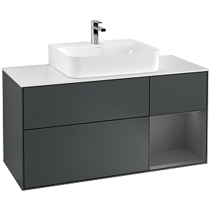 Villeroy and Boch Finion Villeroy and Boch Finion F171GKHG 120cm, cover plate white matt, shelf right anthracite matt, Midnight Blue Matt Lacquer