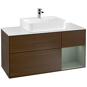 Villeroy and Boch Finion Villeroy and Boch Finion F171GMGN 120cm, cover plate matt white, shelf on the right Olive Matt Lacquer , Olive Matt Lacquer veneer