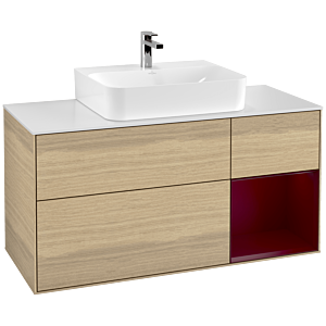 Villeroy and Boch Finion Villeroy and Boch Finion F171HBPC 120cm, cover plate matt white, shelf on the right Peony , Oak Veneer