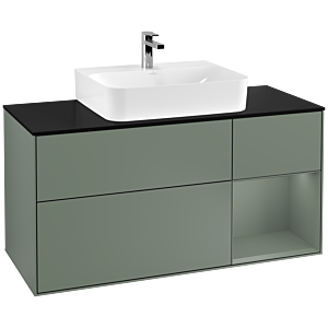Villeroy and Boch Finion Villeroy and Boch Finion F172GMGM 120cm, cover plate black matt, shelf on the right Olive Matt Lacquer , Olive Matt Lacquer