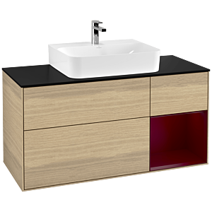 Villeroy and Boch Finion Villeroy and Boch Finion F172HBPC 120cm, cover plate black matt, shelf on the right Peony , Oak Veneer
