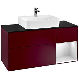 Villeroy and Boch Finion Villeroy and Boch Finion F172MTHB 120cm, cover plate black matt, shelf on the right white matt lacquer, Peony Matt
