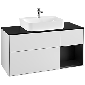 Villeroy and Boch Finion Villeroy and Boch Finion F172PDMT 120cm, cover plate black matt, shelf on the right black matt lacquer, white matt lacquer