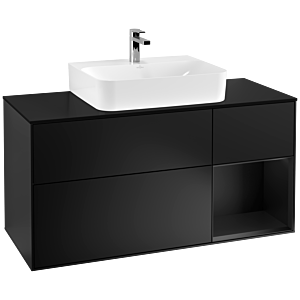 Villeroy and Boch Finion Villeroy and Boch Finion F172PDPD 120cm, cover plate black matt, shelf on the right black matt lacquer, black matt lacquer