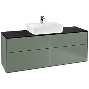 Villeroy und Boch Finion Waschtischunterschrank F19200GM 160x60,3cm, Abdeckplatte black matt, Olive Matt Lacquer