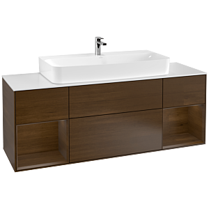 Villeroy and Boch Finion Villeroy and Boch Finion F211GNGN 160cm, cover plate matt white, shelves Walnut veneer, Walnut veneer