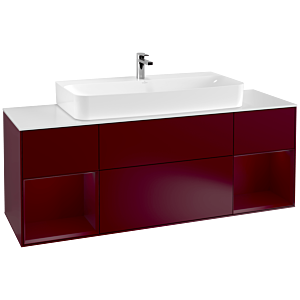 Villeroy et Boch Finion Villeroy et Boch F211HBHB 160cm, plaque de finition blanc mat, étagères Peony laqué mat, Peony Matt