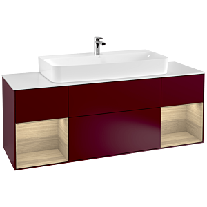 Villeroy et Boch Finion Villeroy et Boch F211PCHB 160cm, plaque de finition blanc mat, étagères Oak Veneer , Peony Matt