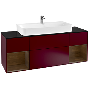 Villeroy et Boch Finion Villeroy et Boch F212GNHB 160cm, plaque de finition noir mat, étagères en placage Peony Matt , Peony Matt