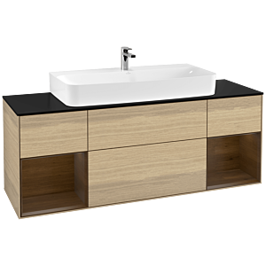 Villeroy and Boch Finion Villeroy and Boch Finion F212GNPC 160cm, cover plate black matt, shelves Walnut veneer, Oak Veneer