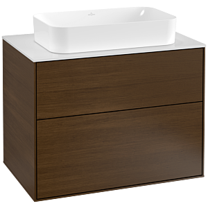 Villeroy et Boch Finion Villeroy et Boch F22100GN 80x60,3cm, plaque de finition blanc mat, placage noyer