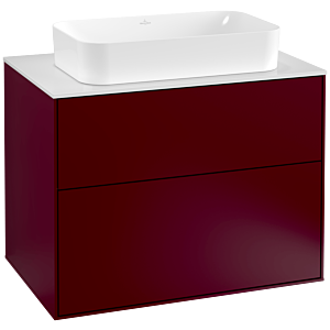 Villeroy und Boch Finion Waschtischunterschrank F22100HB 80x60,3cm, Abdeckplatte white matt, Peony Matt