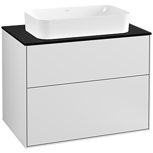 Villeroy et Boch Finion Villeroy et Boch F22200MT 80x60,3cm, plaque de finition noir mat, laqué blanc