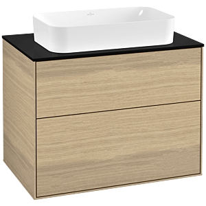 Villeroy and Boch Finion Villeroy and Boch Finion F22200PC 80x60.3cm, cover plate black matt, Oak Veneer