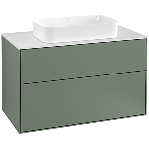 Villeroy et Boch Finion Villeroy et Boch F23100GM 100x60,3cm, plaque de finition blanc mat, Olive Matt Lacquer