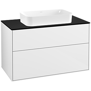 Villeroy et Boch Finion Villeroy et Boch F23200GF 100x60,3cm, plaque de finition noir mat, laqué blanc brillant