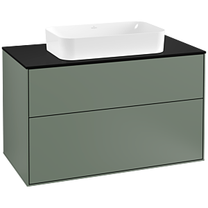 Villeroy et Boch Finion Villeroy et Boch F23200GM 100x60,3cm, plaque de finition noir mat, Olive Matt Lacquer
