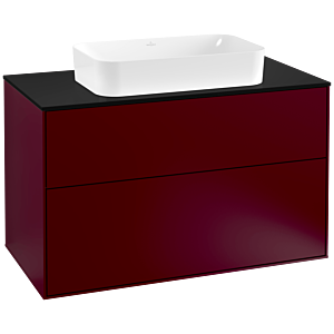 Villeroy und Boch Finion Waschtischunterschrank F23200HB 100x60,3cm, Abdeckplatte black matt, Peony Matt