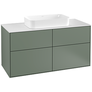 Villeroy und Boch Finion Waschtischunterschrank F26100GM 120x60,3cm, Abdeckplatte white matt, Olive Matt Lacquer