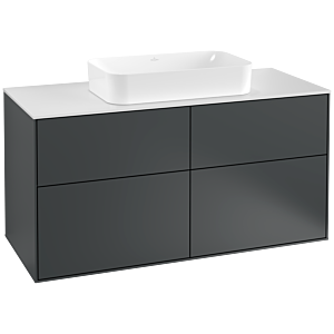 Villeroy und Boch Finion Waschtischunterschrank F26100HG 120x60,3cm, Abdeckplatte white matt, Midnight Blue Matt Lacquer