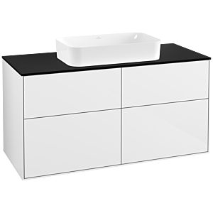 Villeroy und Boch Finion Waschtischunterschrank F26200GF 120x60,3cm, Abdeckplatte black matt, Glossy white lacquer