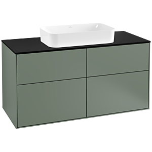 Villeroy und Boch Finion Waschtischunterschrank F26200GM 120x60,3cm, Abdeckplatte black matt, Olive Matt Lacquer