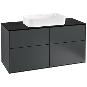 Villeroy und Boch Finion Waschtischunterschrank F26200HG 120x60,3cm, Abdeckplatte black matt, Midnight Blue Matt Lacquer