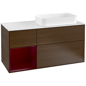 Villeroy and Boch Finion Villeroy and Boch Finion F271HBGN 120cm, cover plate matt white, shelf on the left Peony , Peony veneer