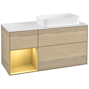 Villeroy and Boch Finion Villeroy and Boch Finion F271HFPC 120cm, cover plate white matt, shelf left gold matt, Oak Veneer