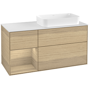 Villeroy et Boch Finion Villeroy et Boch F271PCPC 120cm, plaque de finition blanc mat, étagère à gauche Oak Veneer , Oak Veneer
