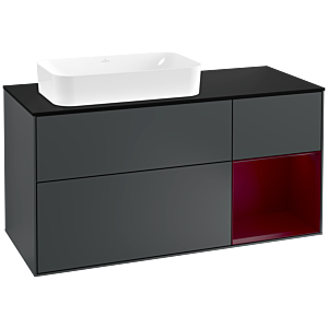 Villeroy and Boch Finion Villeroy and Boch Finion F282HBHG 120cm, cover plate black matt, shelf on the right Peony , Midnight Blue Matt Lacquer