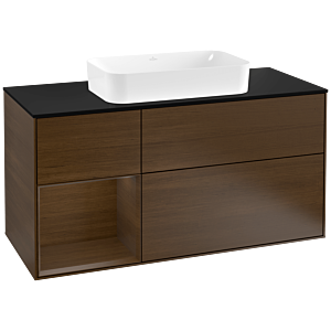 Villeroy and Boch Finion Villeroy and Boch Finion F292GNGN 120cm, cover plate black matt, shelf left Walnut veneer, Walnut veneer